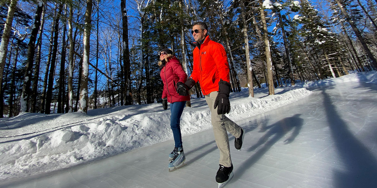 Sentiers de patin et anneaux de glace dans les Laurentides